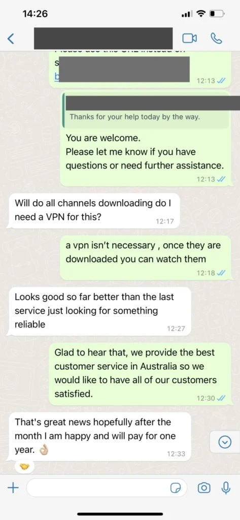 WhatsApp review highlighting zero buffering during sports